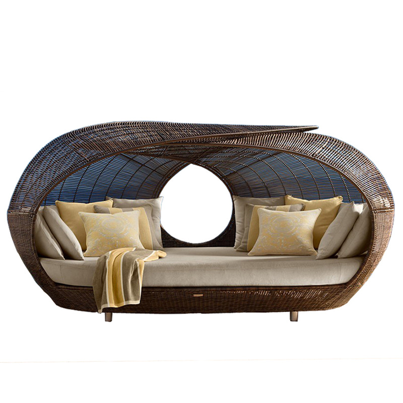 Outdoor Furniture Quality - 야외용 고품질 반원형 라탄 데이베드 위커