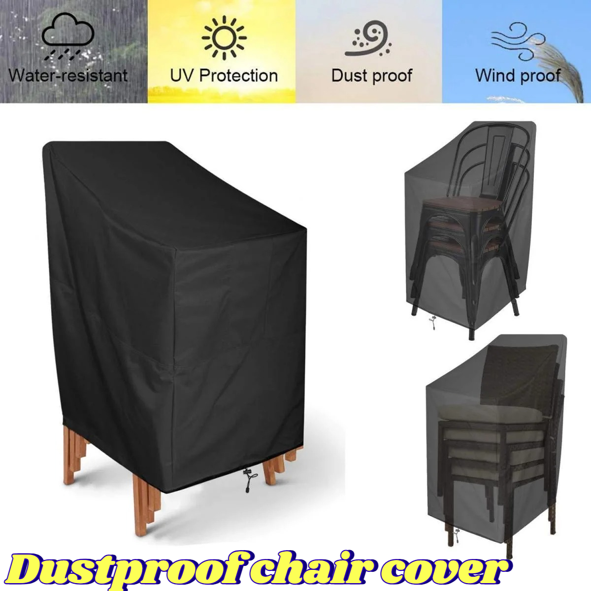 Outdoor Furniture Waterproof - 스태킹 야외 의자 커버 방수 파티오