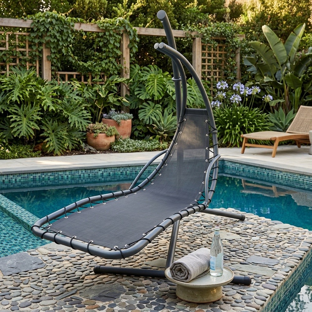 Outdoor Furniture Rh - 야외용 곡선형 셰즈 라운지 의자 스윙