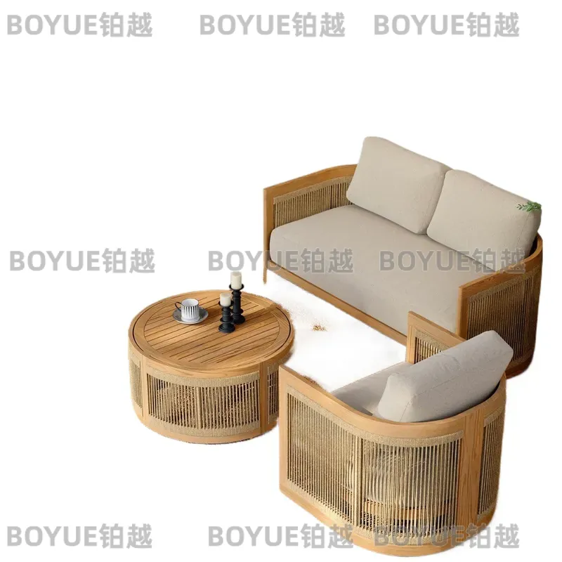 야외 티크 목재 소파 세트 방수 위커 라탄 파티오 가구 - Rattan Lounge Set 리뷰 및 가격