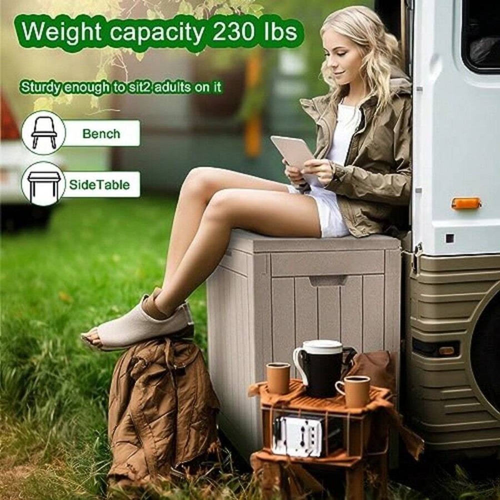 잠금식 레진 데크 박스, 야외용 보관함, 파티오 가구  - Outdoor Furniture Resin 리뷰 및 가격