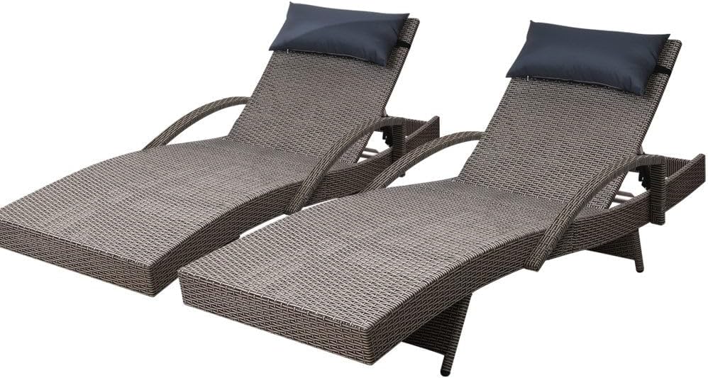 4단계 조절 가능한 두꺼운 쿠션, PE 라탄 야외용 리 - Rattan Lounge Set 리뷰 및 가격