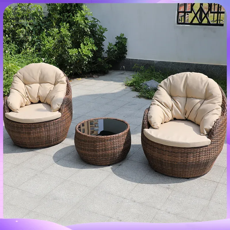 작은 발코니, 파티오, 정원용 위커 야외 소파 세트 3 - Rattan Lounge Set 리뷰 및 가격