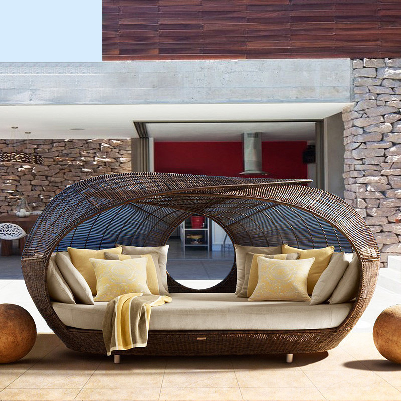 야외용 고품질 반원형 라탄 데이베드 위커 파티오 가구  - Outdoor Furniture Quality 리뷰 및 가격