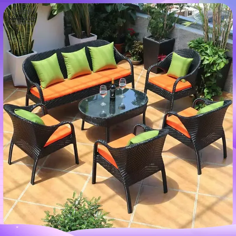 야외용 위커 소파 세트 (파티오, 정원, 발코니, 뒷마 - Rattan Lounge Set 리뷰 및 가격