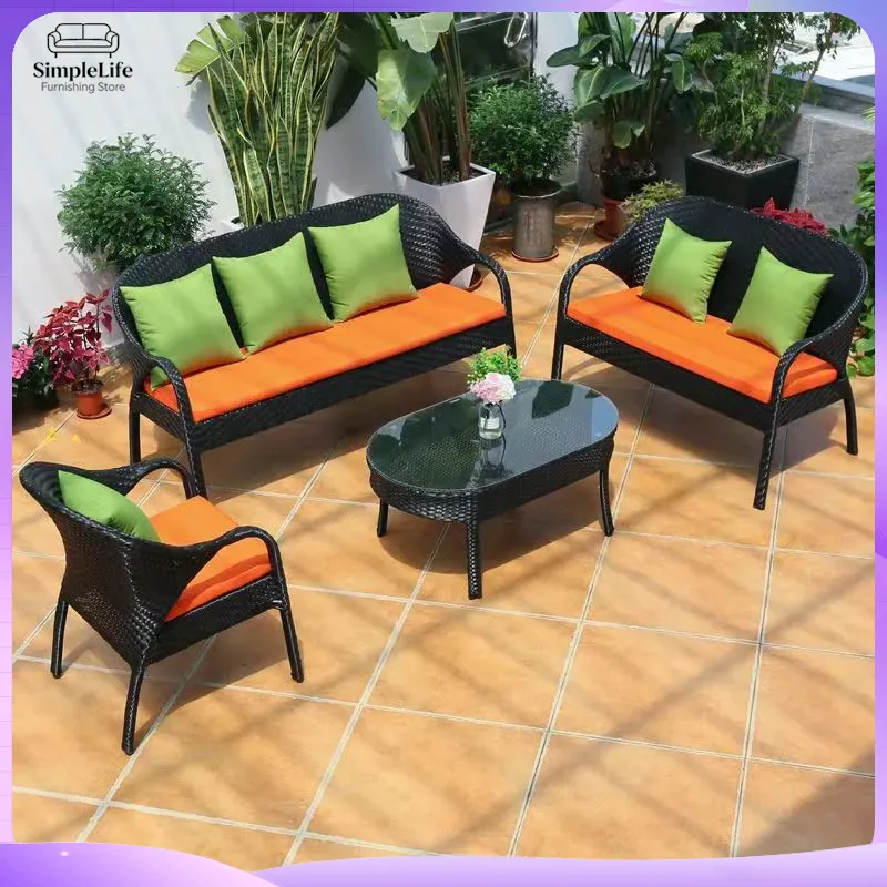 야외용 위커 소파 세트 (파티오, 정원, 발코니, 뒷마 - Rattan Lounge Set 리뷰 및 가격