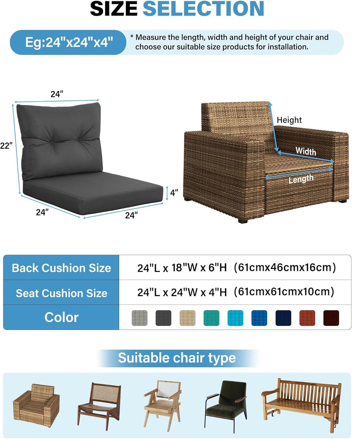 야외용 파티오 가구 짙은 회색 쿠션 4개 세트, 방수, - Outdoor Furniture Cushions 24 X 24 리뷰 및 가격