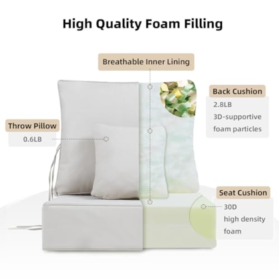 야외 파티오 쿠션 6개 세트, 24x24인치 깊은 시트 - Outdoor Furniture Cushions 24 X 24 리뷰 및 가격
