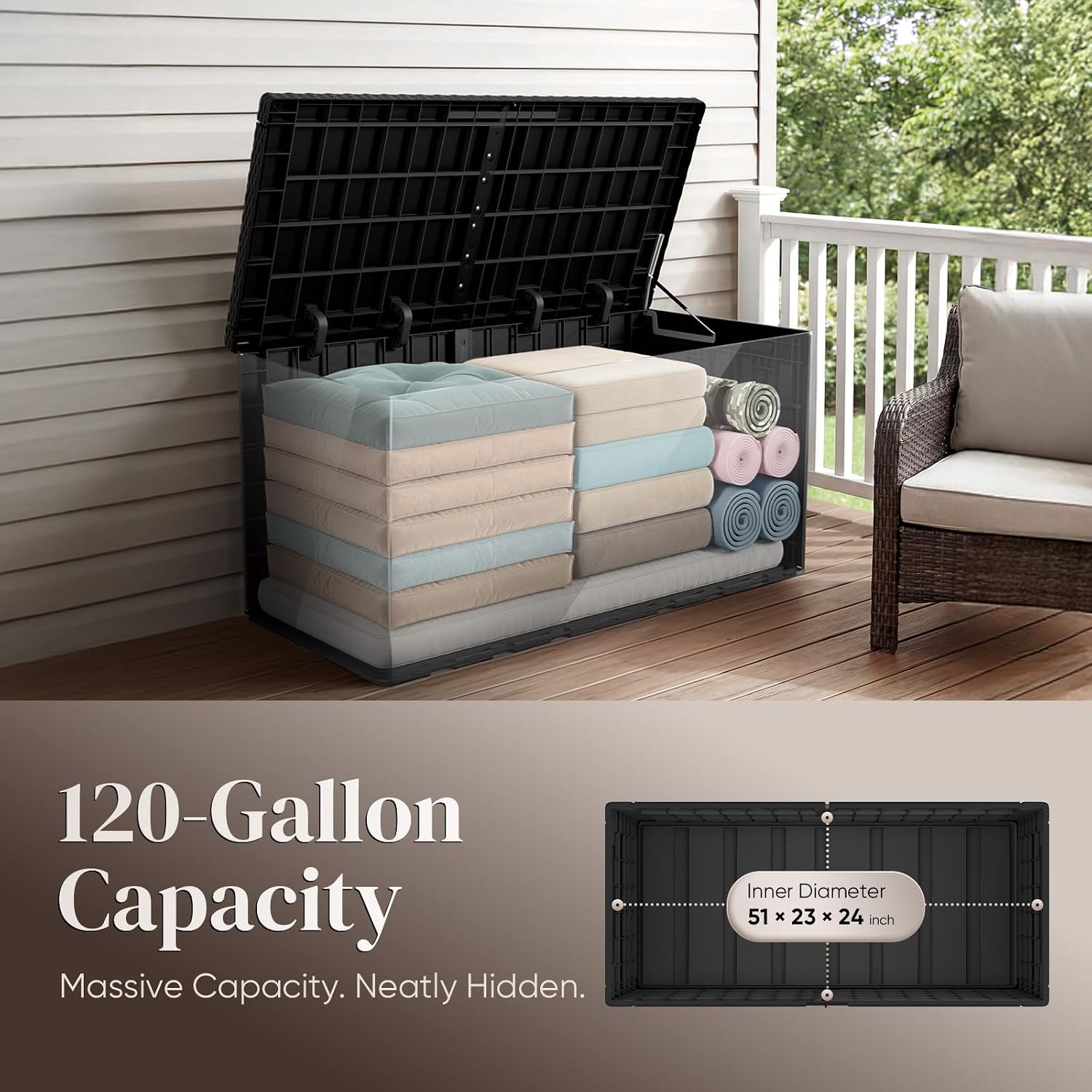 120갤런 대형 야외 보관함, 방수 레진 구조, 잠금  - Outdoor Furniture Resin 리뷰 및 가격