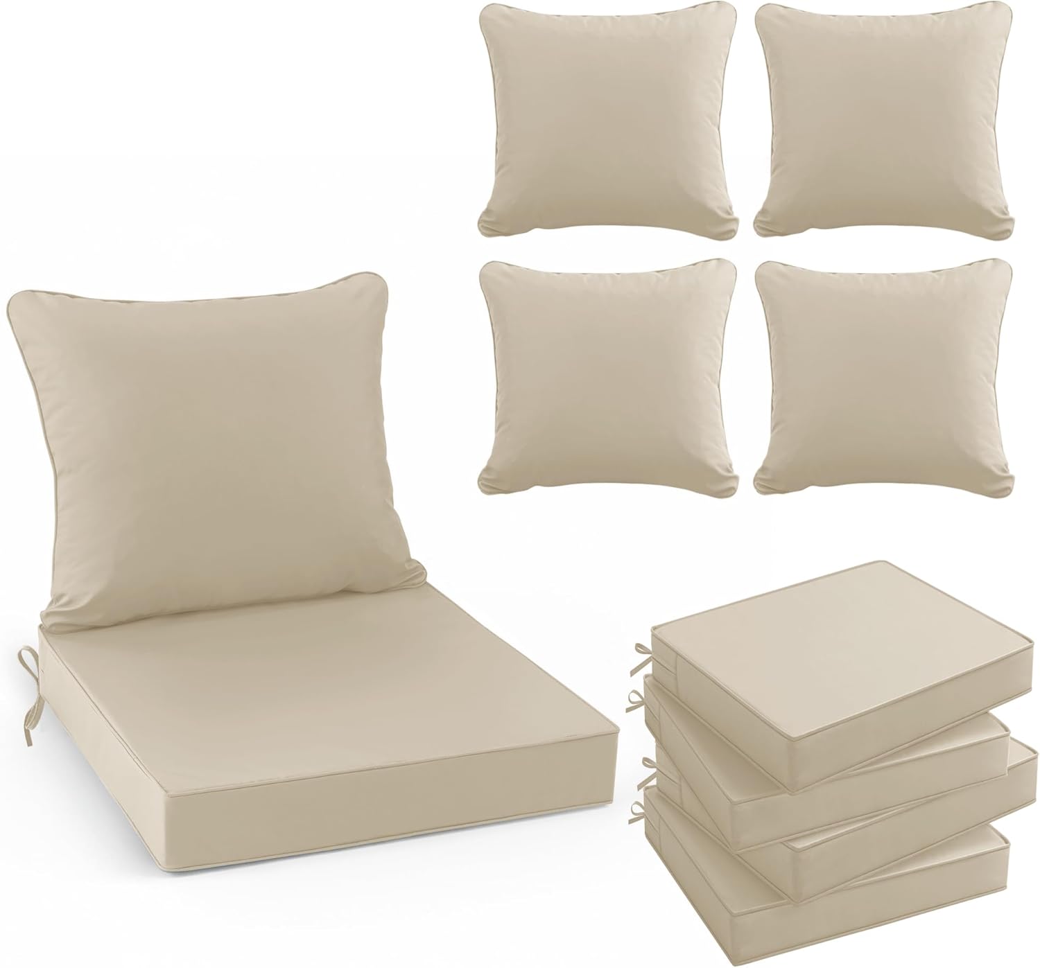 야외용 의자 쿠션 4개 세트, 24 x 24인치, 크림 - Outdoor Furniture Cushions 24 X 24 리뷰 및 가격