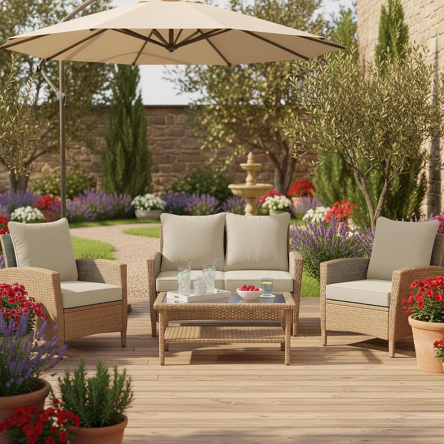 야외용 의자 쿠션 4개 세트, 24 x 24인치, 크림 - Outdoor Furniture Cushions 24 X 24 리뷰 및 가격
