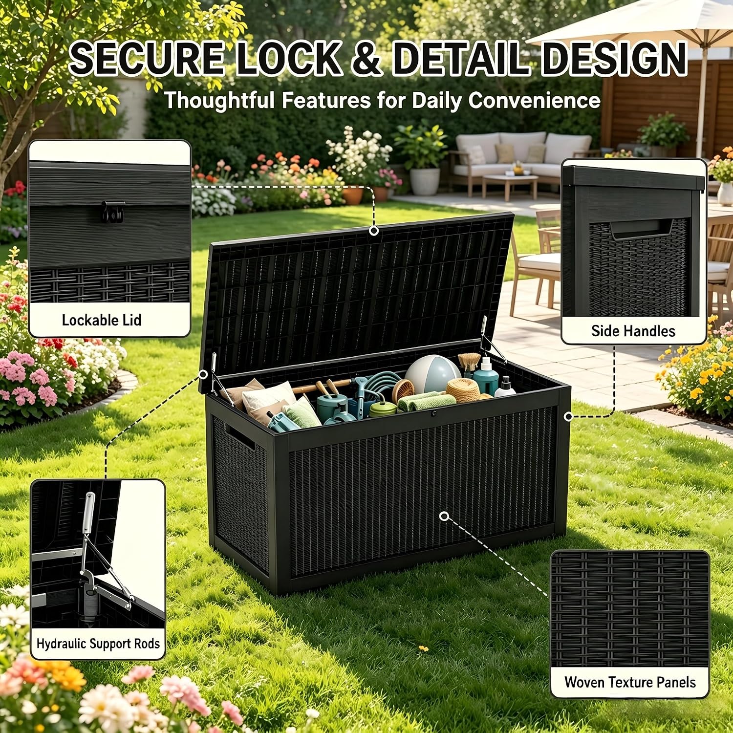 대형 데크 박스 야외 레진 수납함 방수 잠금식 벤치 파 - Outdoor Furniture Resin 리뷰 및 가격