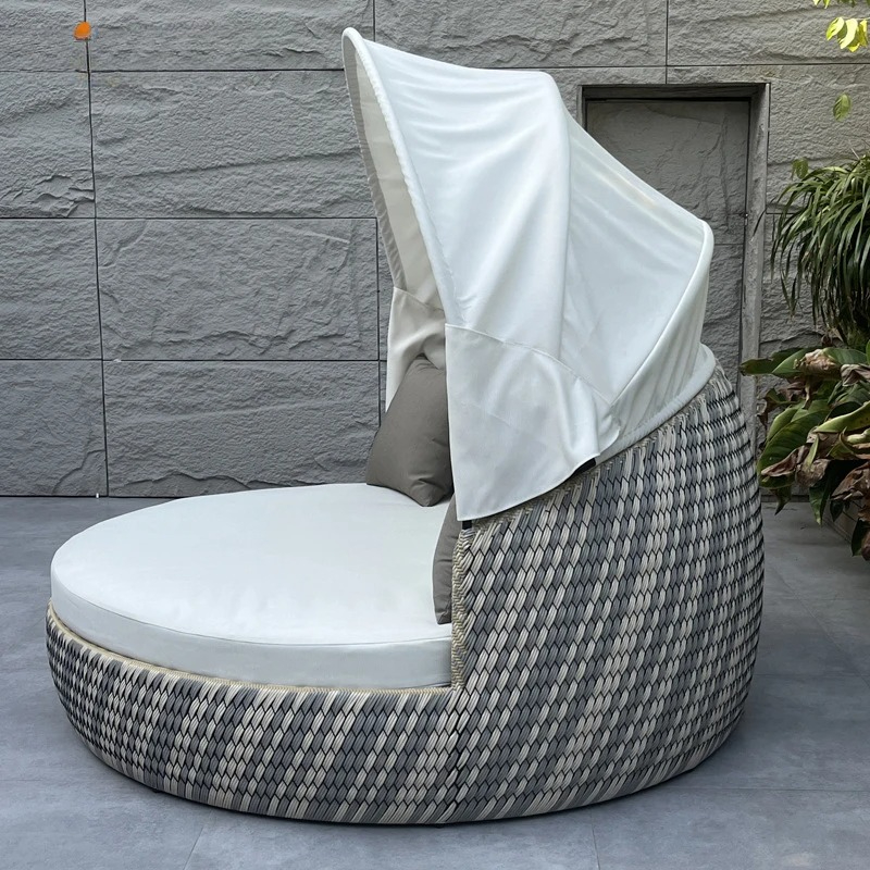데이베드, 자외선 차단 녹 방지 원형, 위커 라운지 소 - Rattan Lounge Set 리뷰 및 가격