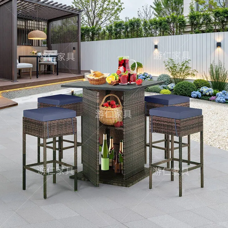 위커 라탄 바 테이블 및 의자 세트 야외 파티오 정원  - Rattan Lounge Set 리뷰 및 가격