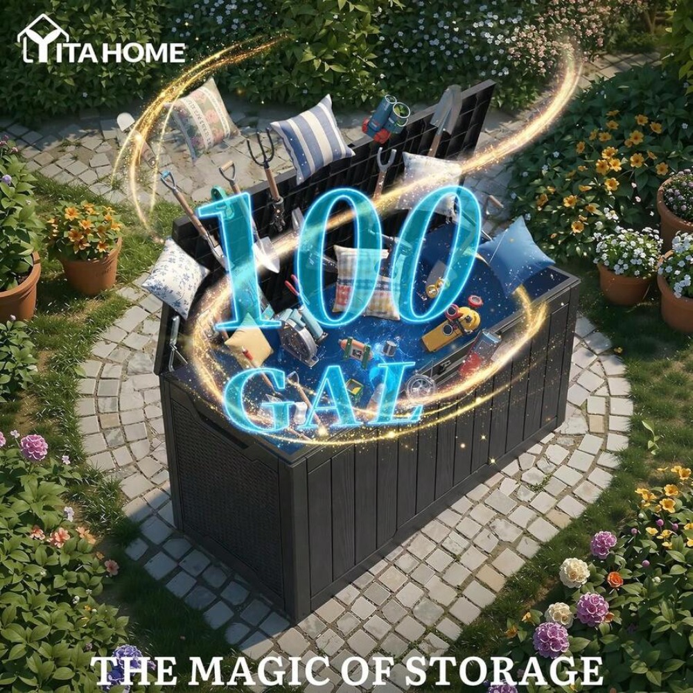 100갤런 대형 야외 데크 박스 방수 레진 보관함, 잠 - Outdoor Furniture Resin 리뷰 및 가격