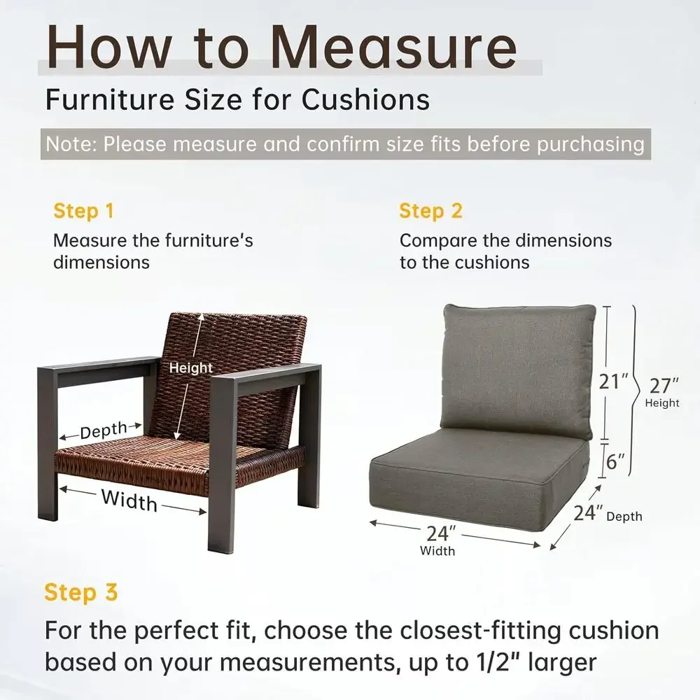 6개의 두꺼운 야외 쿠션 세트 - 24x24인치, 퇴색 - Outdoor Furniture Cushions 24 X 24 리뷰 및 가격