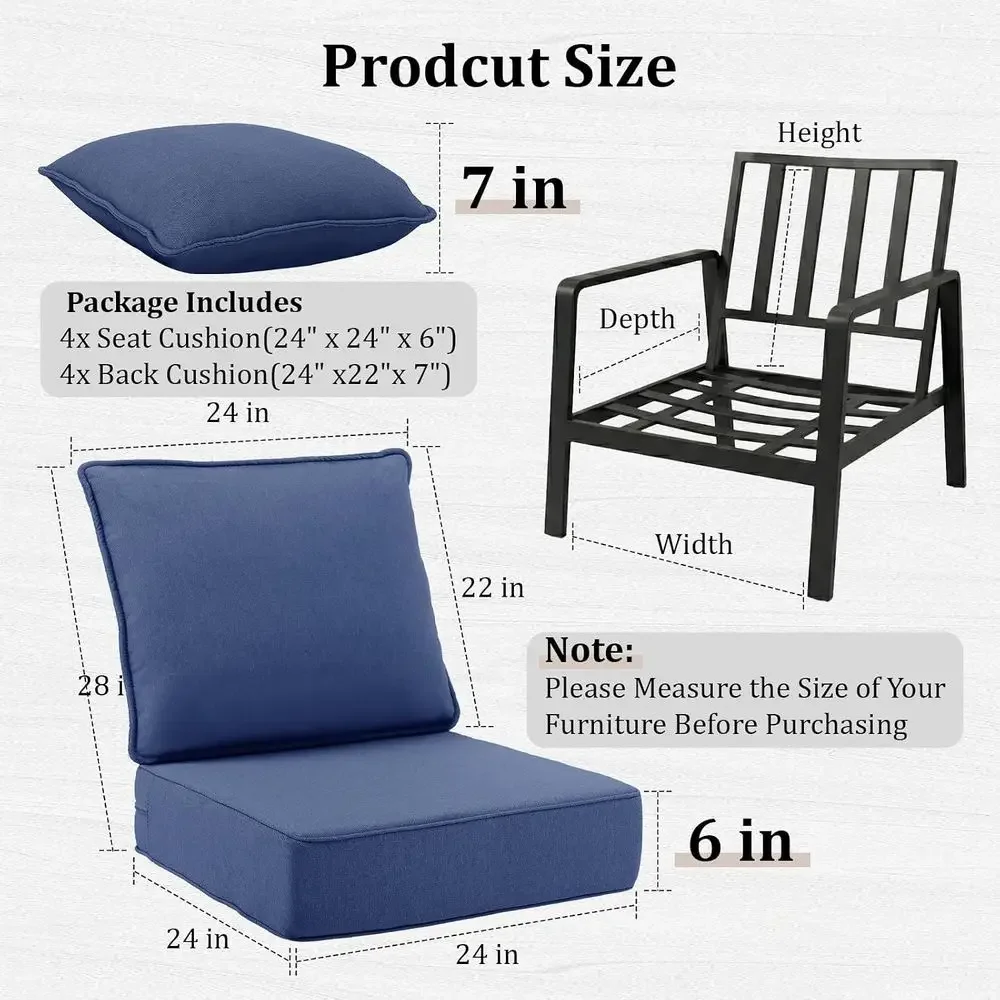 두꺼운 야외용 의자 쿠션 6개, 24x24 파티오 가구 - Outdoor Furniture Cushions 24 X 24 리뷰 및 가격